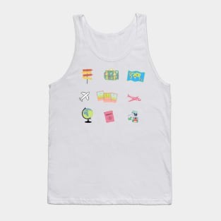 travel adventure sticker pack design Tank Top